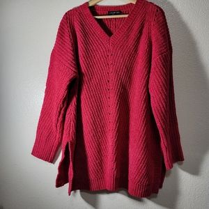 Lane Bryant V neck Speckled Tunic Sweater